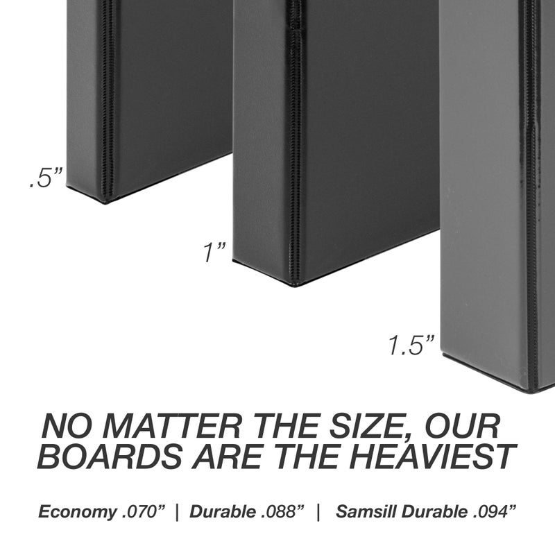 Samsill Durable 1 Inch Binder  Made in the USA  Round Ring Customizable Clear View Binder  White  8 Pack (S88437) - Image 2